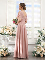 Valeria Dusty Rose back view bridesmaid dress