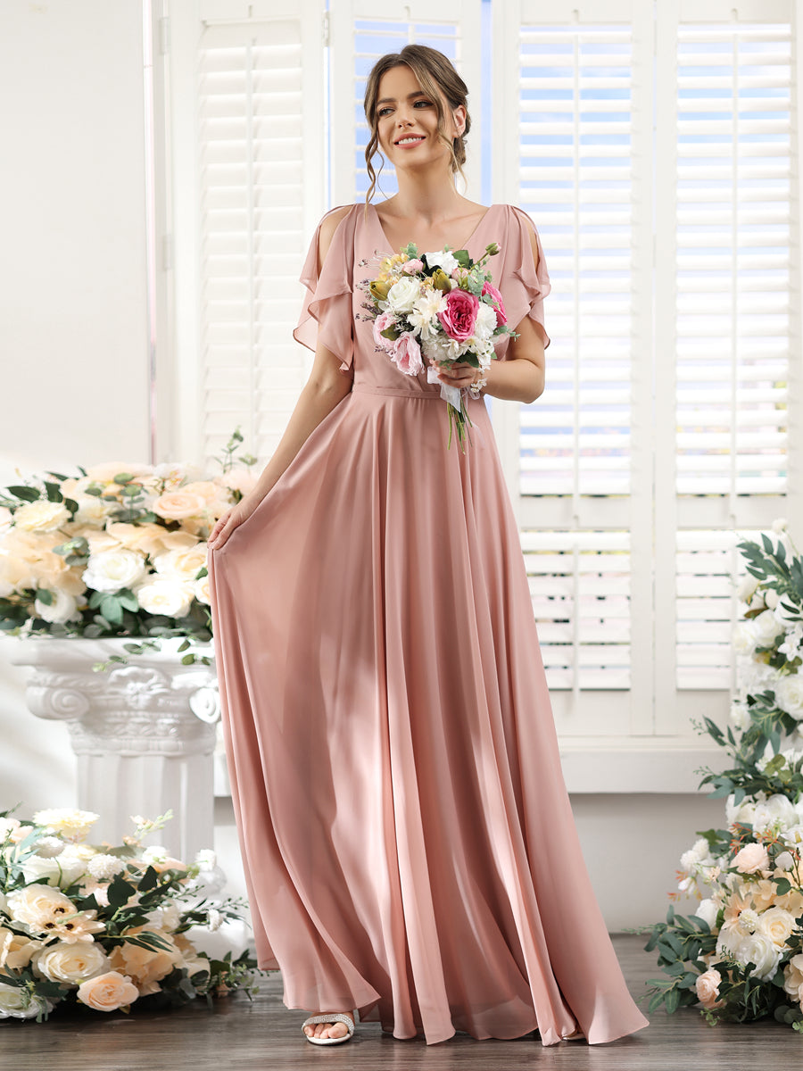 Valeria Dusty Rose side view bridesmaid dress