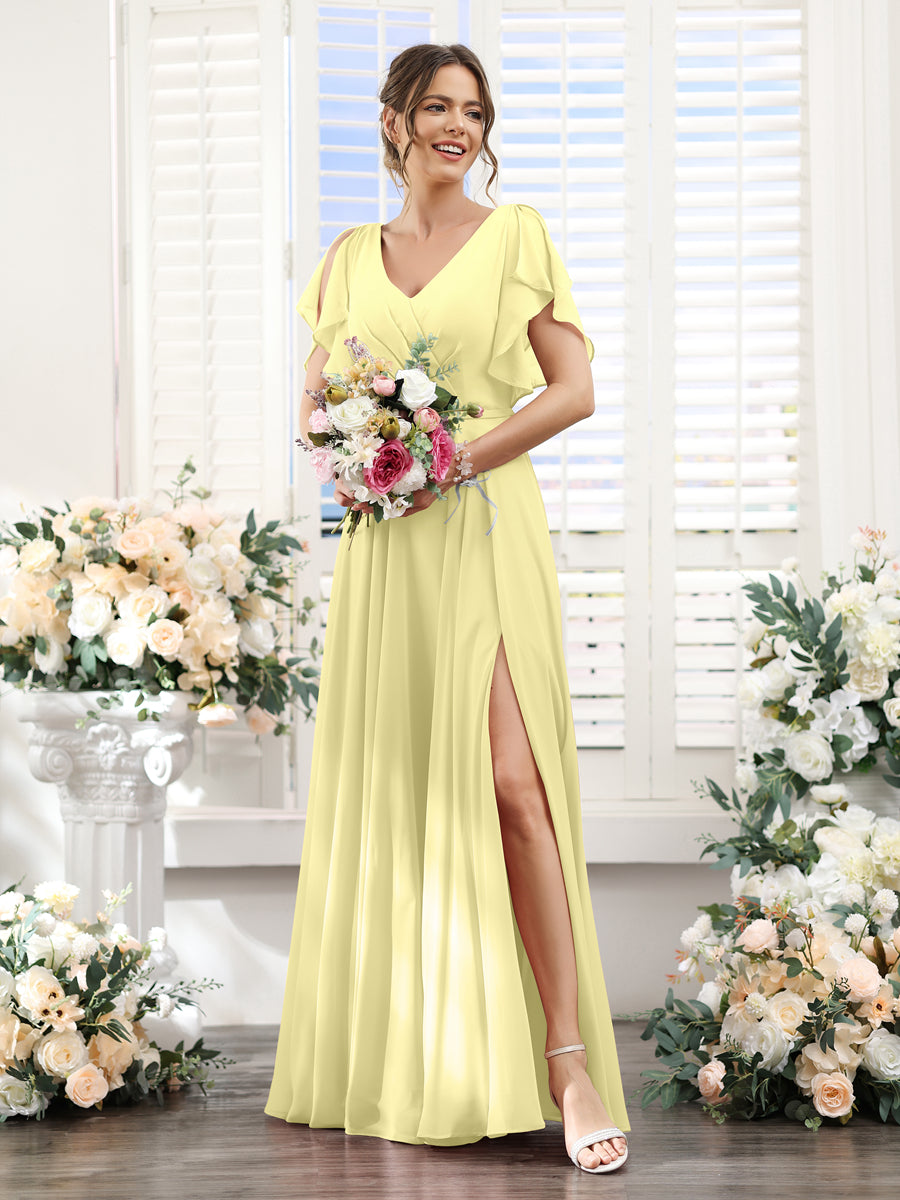 Valeria Daffodil front view bridesmaid dress