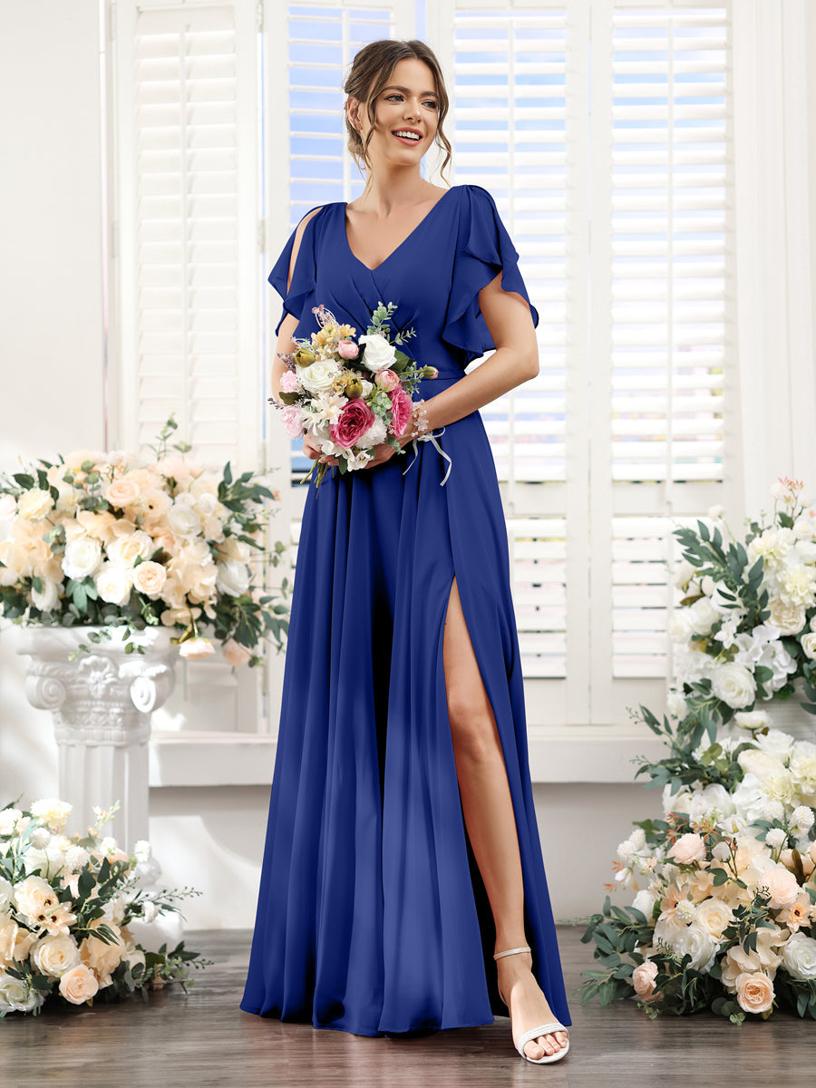 Valeria Royal Blue side view bridesmaid dress