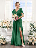Valeria Emerald front view bridesmaid dress