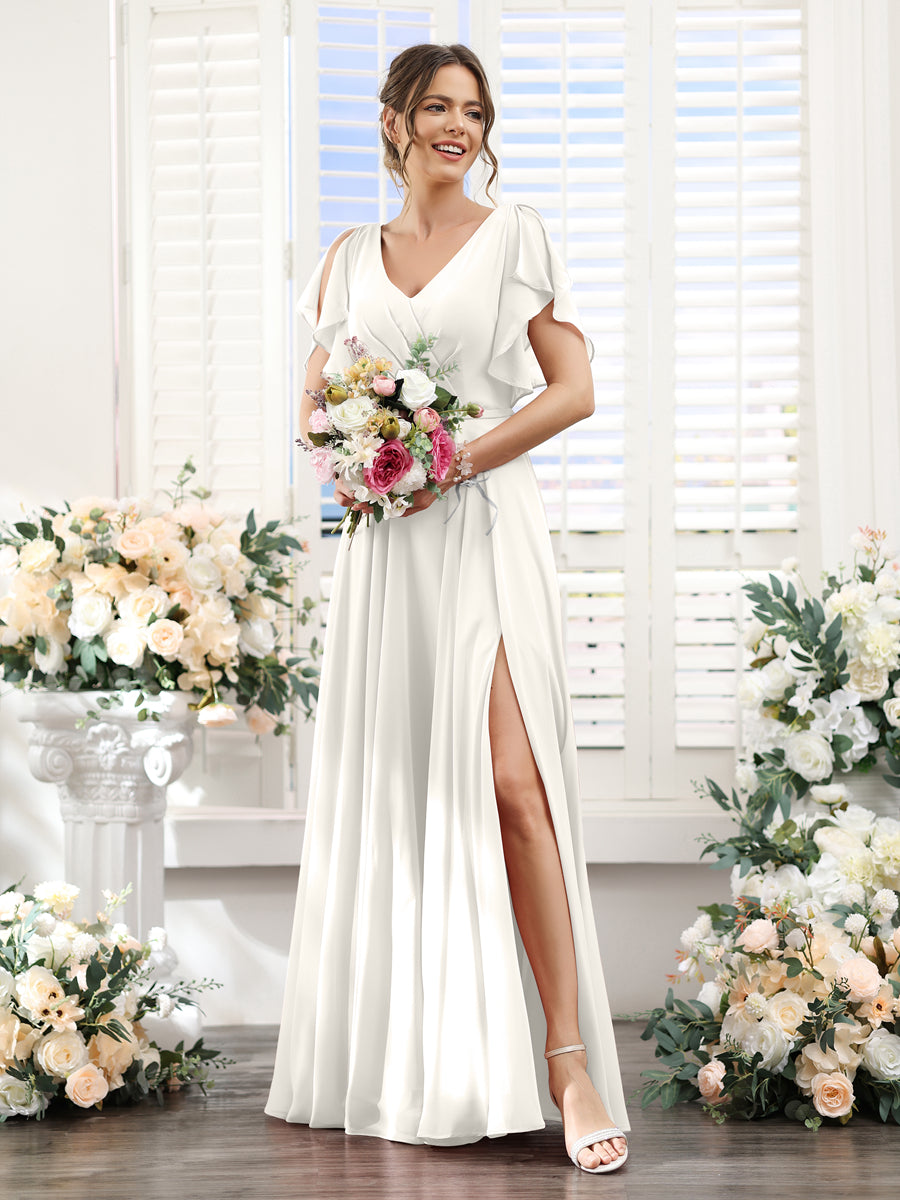 Valeria Ivory back view bridesmaid dress