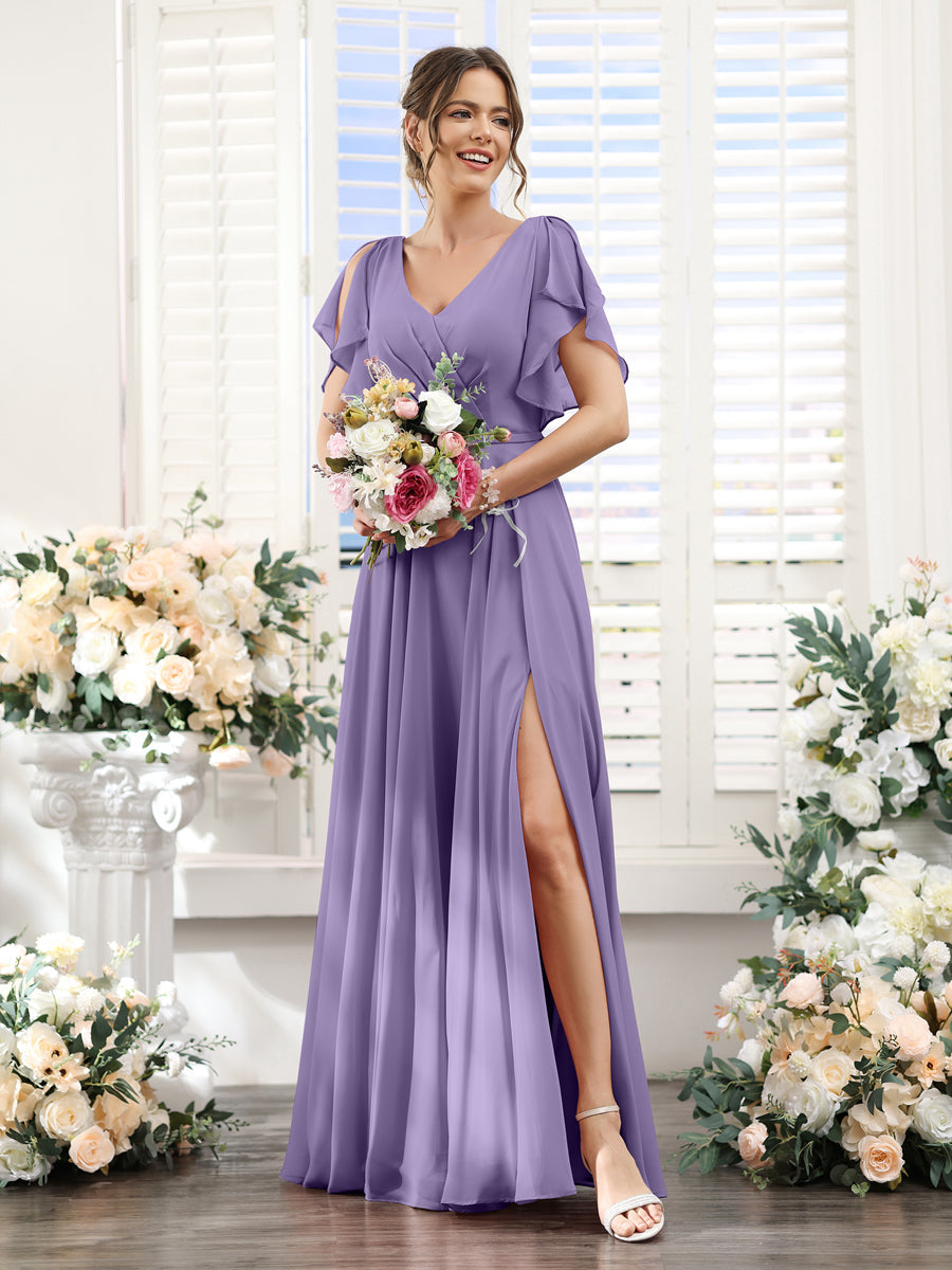 Valeria Lilac back view bridesmaid dress