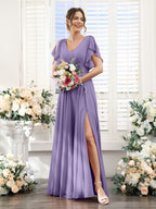 Valeria Lilac back view bridesmaid dress