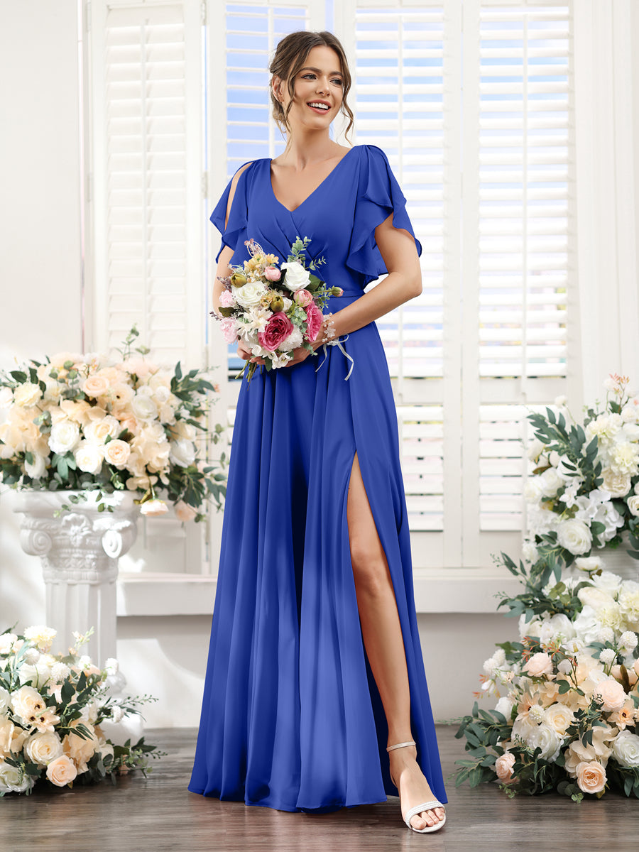 Valeria Royal Blue front view bridesmaid dress