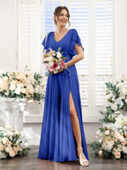 Valeria Royal Blue front view bridesmaid dress