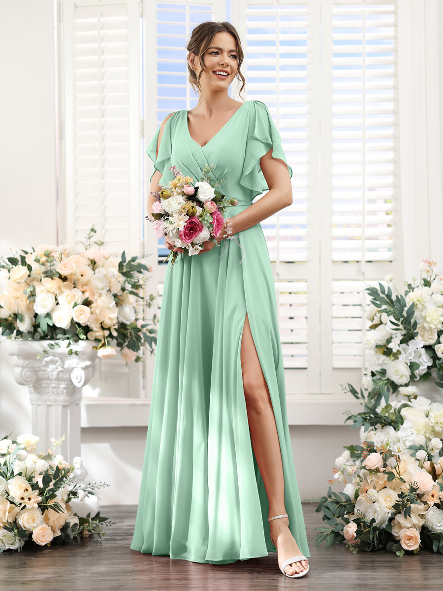 Valeria Mint Green front view bridesmaid dress