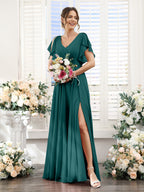 Valeria Peacock front view bridesmaid dress