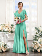 Valeria Pool Blue back view bridesmaid dress