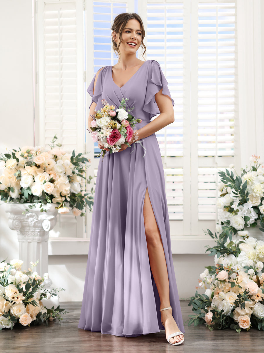 Valeria Wisteria front view bridesmaid dress