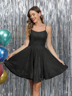 Tahlia black front view homecoming dress