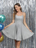 Tahlia grey front view homecoming dress