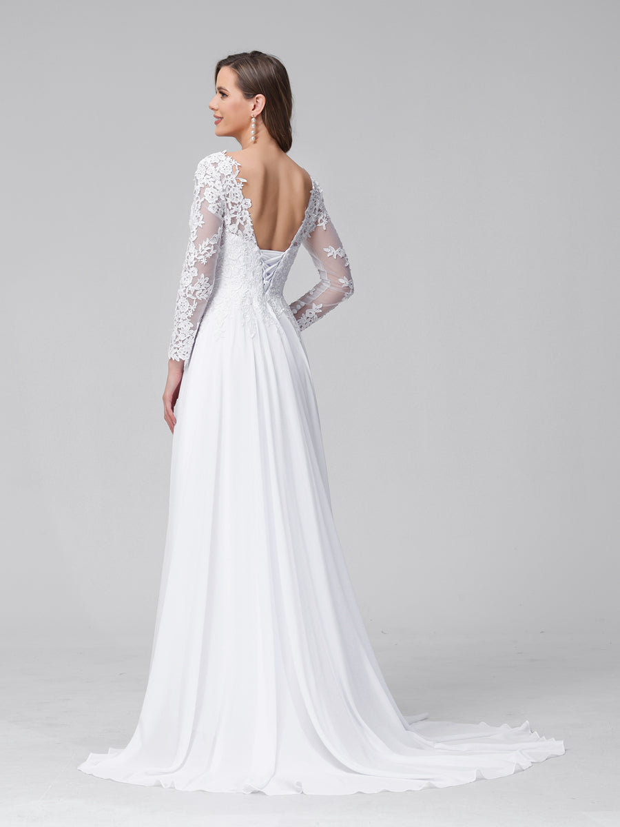 Delfina white back view wedding dress