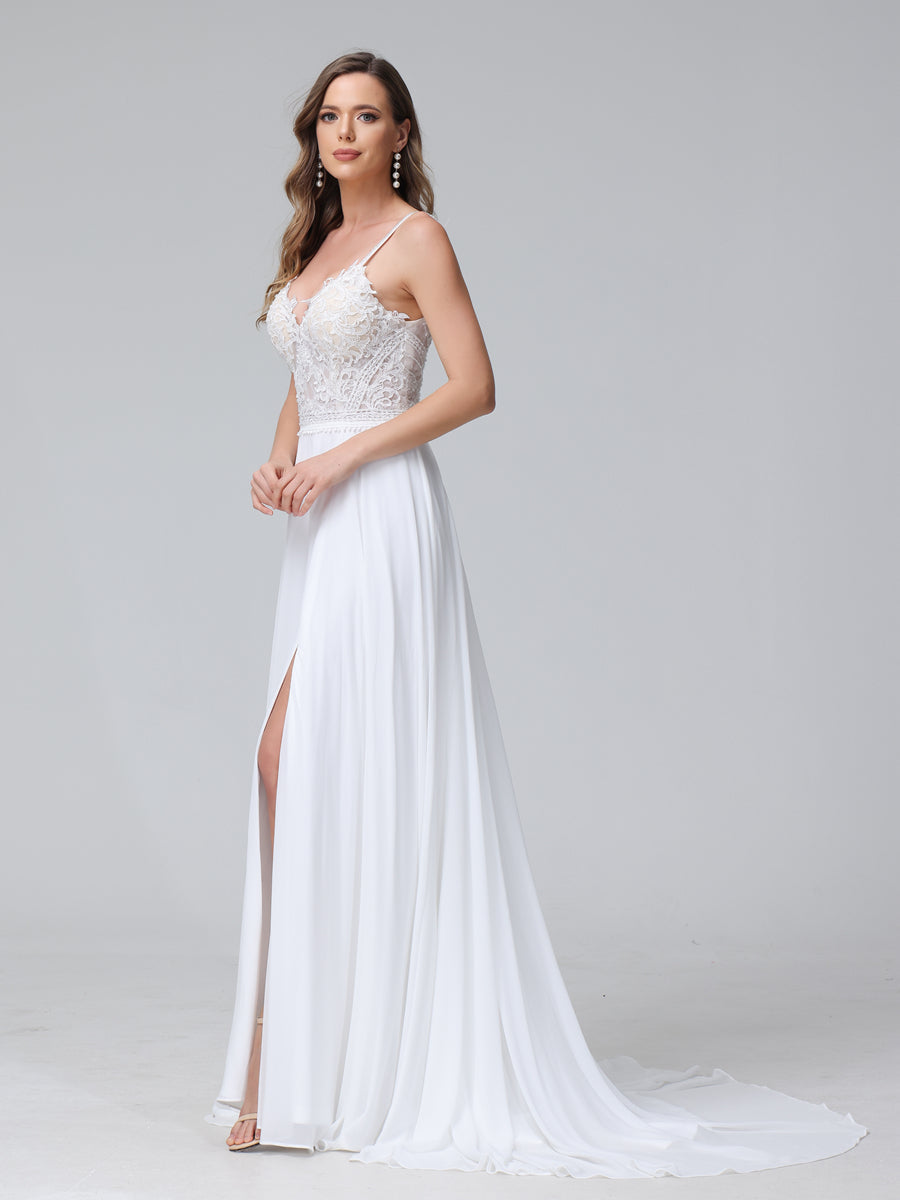 Fleurine white fabric detail wedding dress