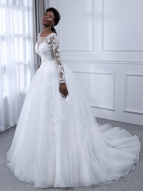 Blythe white front view wedding dress