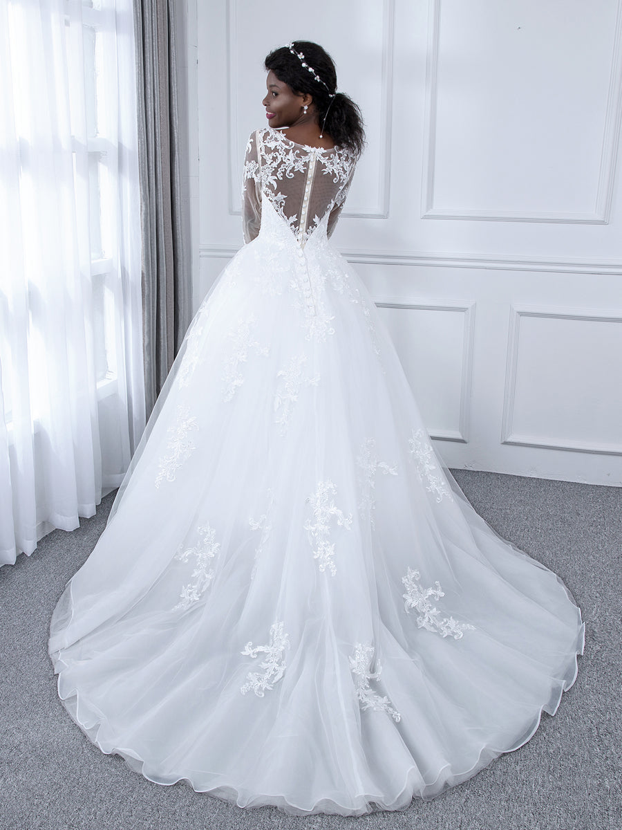 Blythe white back view wedding dress