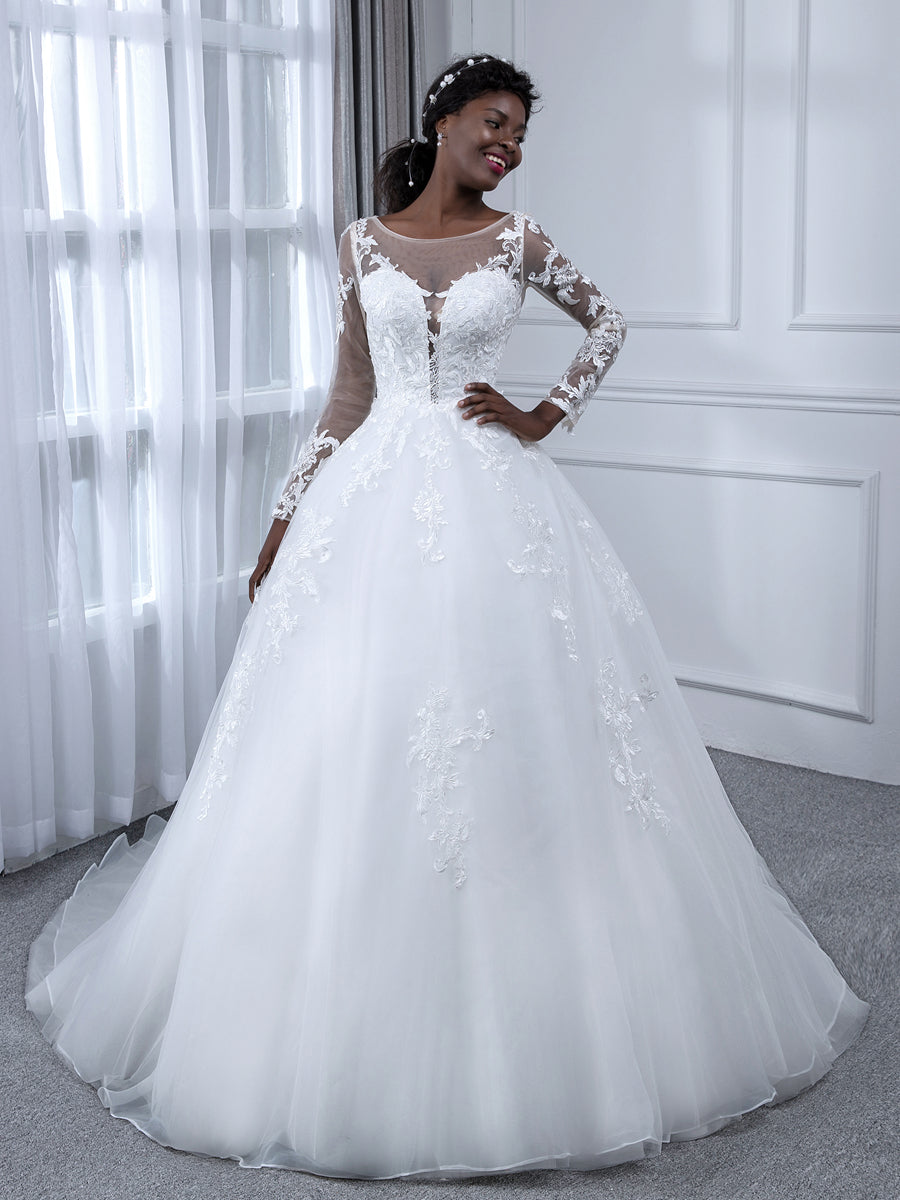 Blythe white side view wedding dress