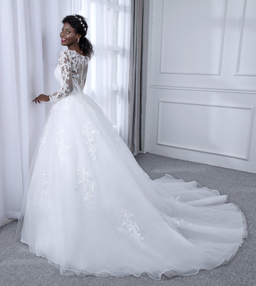 Blythe white bodice detail wedding dress