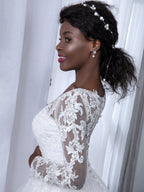 Blythe white fabric detail wedding dress