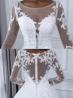 Blythe white hem detail wedding dress