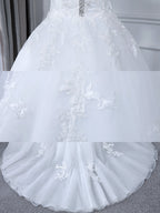 Blythe white detail view wedding dress