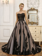 Galatea black side view wedding dress