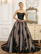 Galatea black bodice detail wedding dress