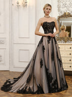 Galatea black hem detail wedding dress