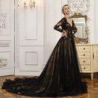 Ismerie black bodice detail wedding dress