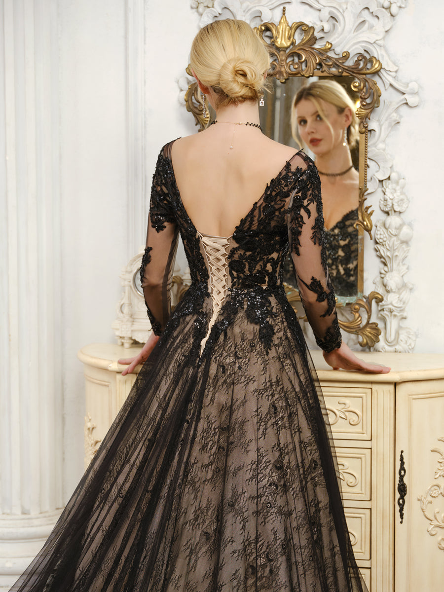 Ismerie black hem detail wedding dress