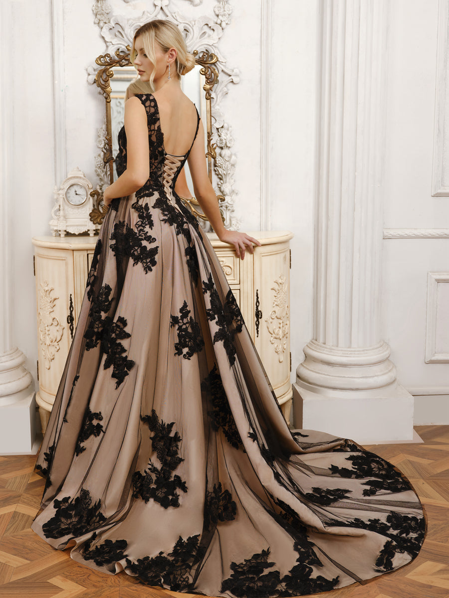 Cressida black back view wedding dress