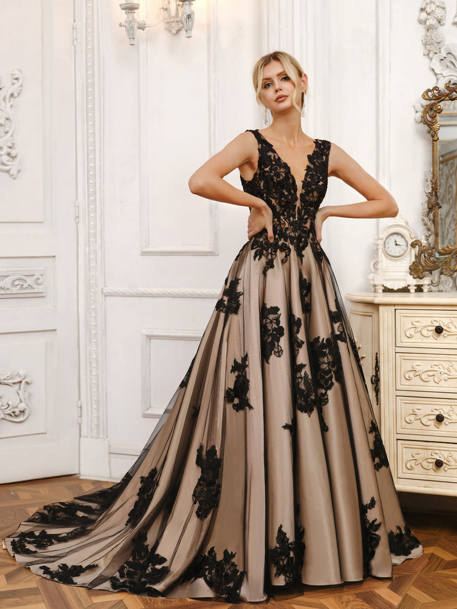 Cressida black fabric detail wedding dress
