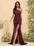 Florence Burgundy front view bridesmaid dress