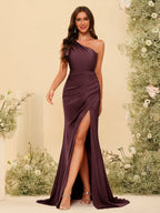 Florence Burgundy front view bridesmaid dress