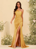 Florence Gold back view bridesmaid dress