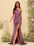 Florence Plum front view bridesmaid dress