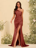 Florence Rust front view bridesmaid dress