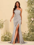 Florence Taupe front view bridesmaid dress