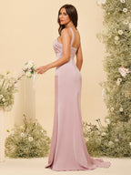Winona Dusty Rose back view bridesmaid dress