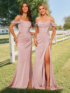 Karina Dusty Rose front view bridesmaid dress