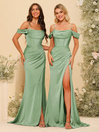 Karina Sage Green back view bridesmaid dress