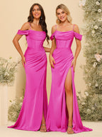 Karina Fuchsia back view bridesmaid dress