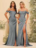 Karina Grey front view bridesmaid dress