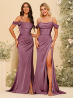 Karina Plum front view bridesmaid dress