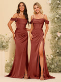 Karina Rust front view bridesmaid dress