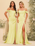 Karina Yellow front view bridesmaid dress