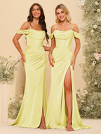 Karina Yellow front view bridesmaid dress