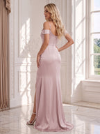 Cressida Bloom Dusty Rose back view wedding guest dress