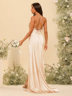 Maristella Peach detail view 8 bridesmaid dress