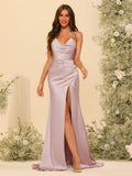 Maristella Blush front view bridesmaid dress